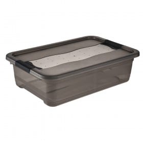 Boîte de rangement plate transparente 28 litres
