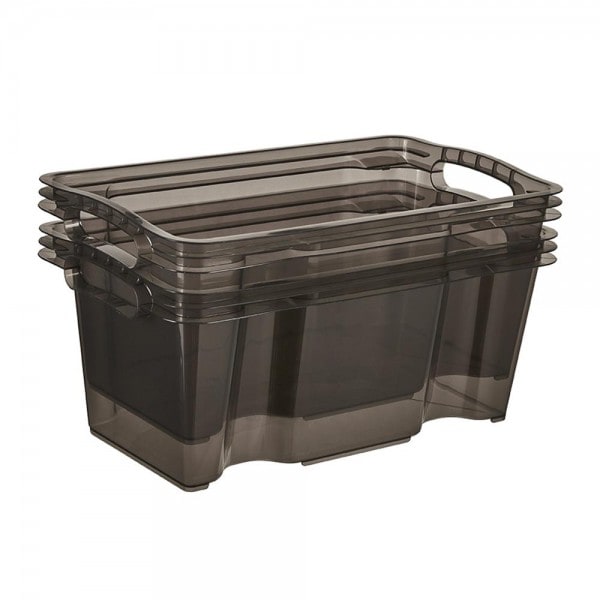 Petite Caisse de rangement transparente empilable 6,5 litres
