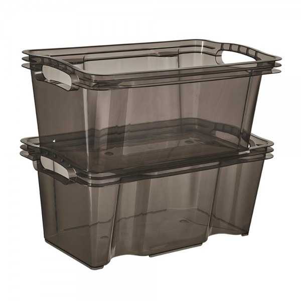 Petite Caisse de rangement transparente empilable 6,5 litres