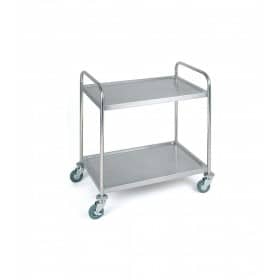 Chariot de service professionnel en inox 2 plateaux