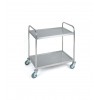 Chariot de service professionnel en inox 2 plateaux