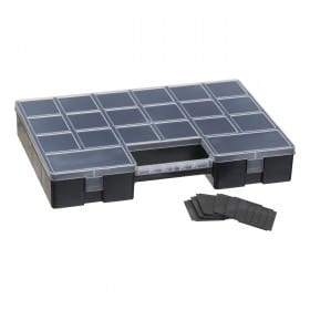 Boîte de rangement noire avec 12 compartiments