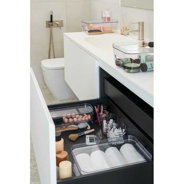 Petit Bac de Rangement Blanc pour Salle de bain 0,62 l