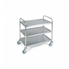 Chariot de transport en inox 3 plateaux