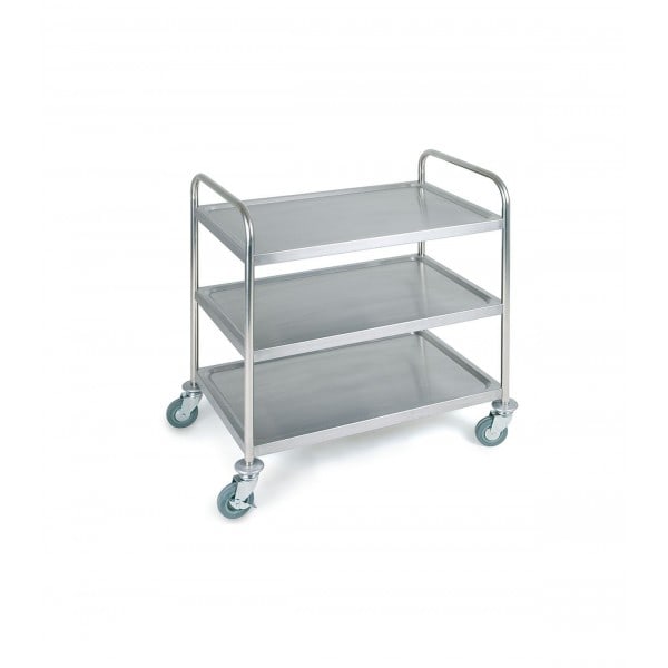 Chariot de transport en inox 3 plateaux