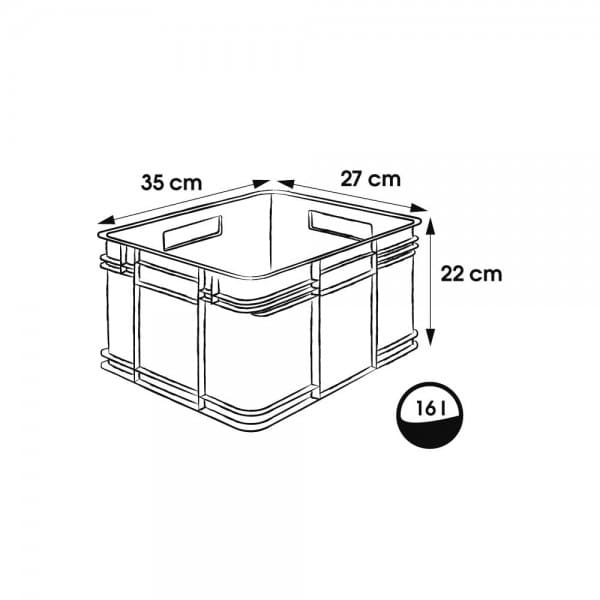 Caisse de rangement Empilable 16 litres Euro-Box M