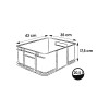 Caisse de Rangement Transparente 20 litres Euro-Box L