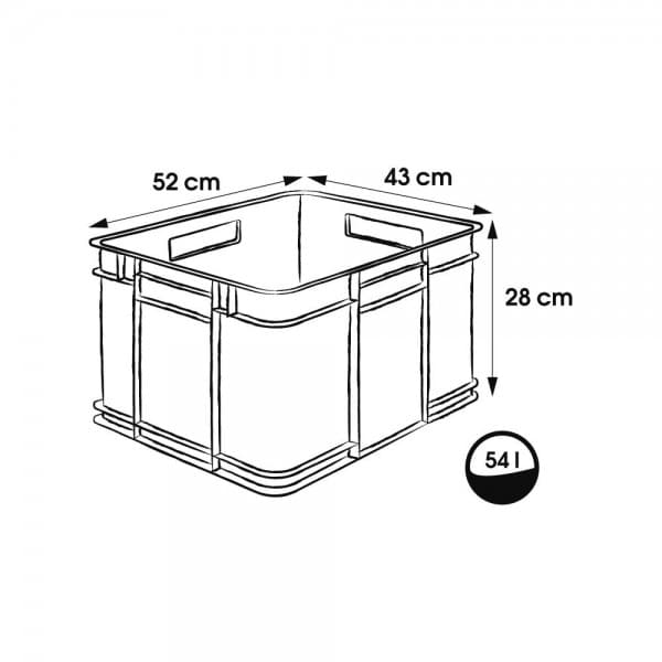 Caisse de Rangement Transparente 54 litres Euro-Box XXL