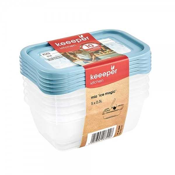 Lot de 5 Boîtes de congélation 0,5 l Mia Magic Ice