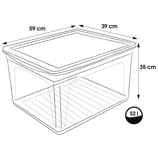 Boîte de rangement 52 litres avec aération pour Chaussures Vêtements