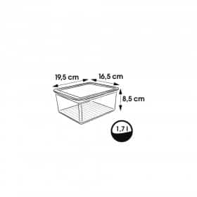 Petite boîte de rangement avec couvercle et aération 1,7 litres