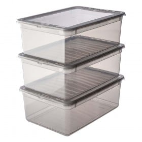 Lot de 3 boîtes de rangement Chaussures 11 litres