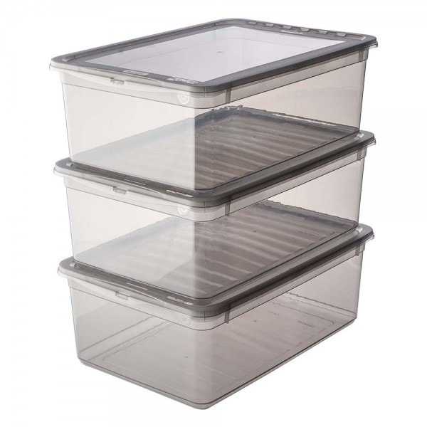 Lot de 3 boîtes de rangement Chaussures 11 litres