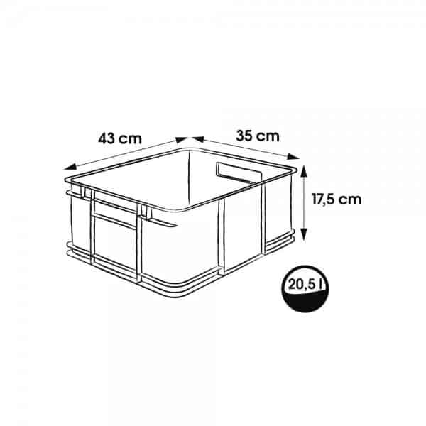 Caisse de Rangement en plastique recyclé 20 litres