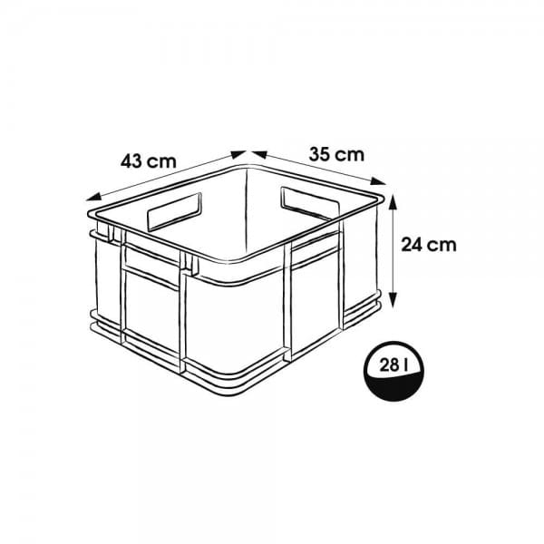Caisse de Rangement empilable en plastique recyclé 28 litres