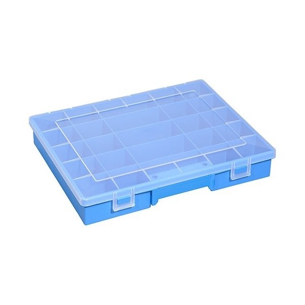 Mallette bleue avec 25 casiers pour ranger les petites pièces