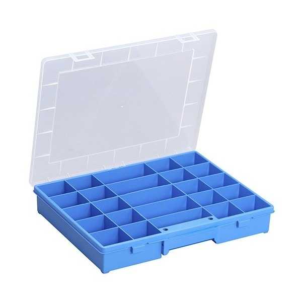Mallette bleue avec 25 casiers et couvercle