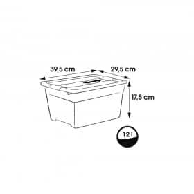Petite boîte de rangement résistante empilable 12 litres