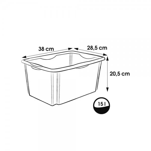 Bac en Plastique Recyclé noir 15 litres