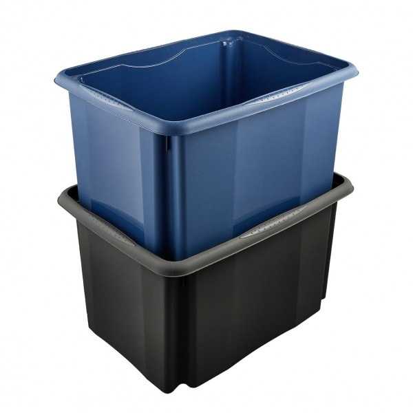 Bac de rangement noir en plastique recyclé 30 litres