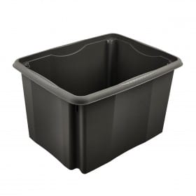 Bac de rangement noir en plastique recyclé 30 litres