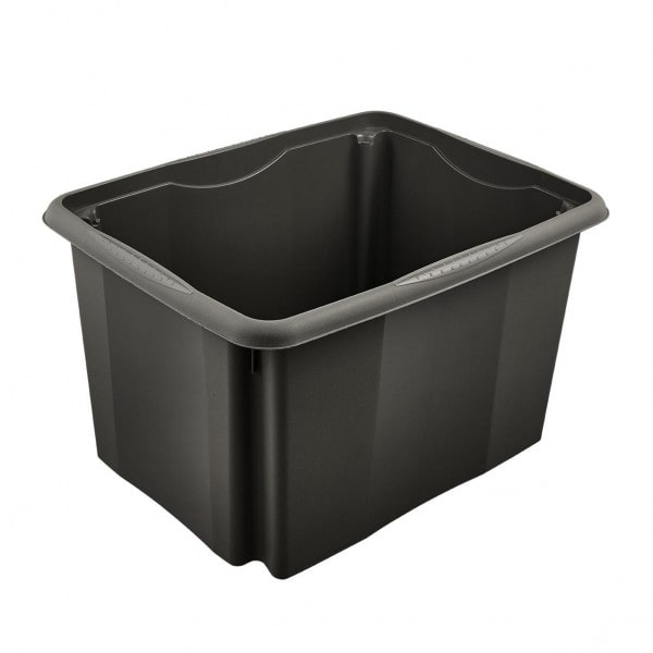 Bac de rangement noir en plastique recyclé 30 litres