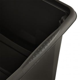 Bac de rangement noir en plastique recyclé 30 litres