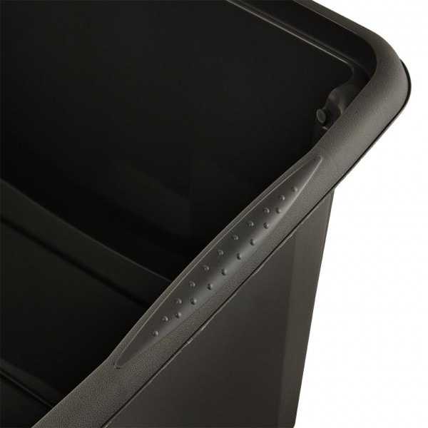 Bac de rangement noir en plastique recyclé 30 litres