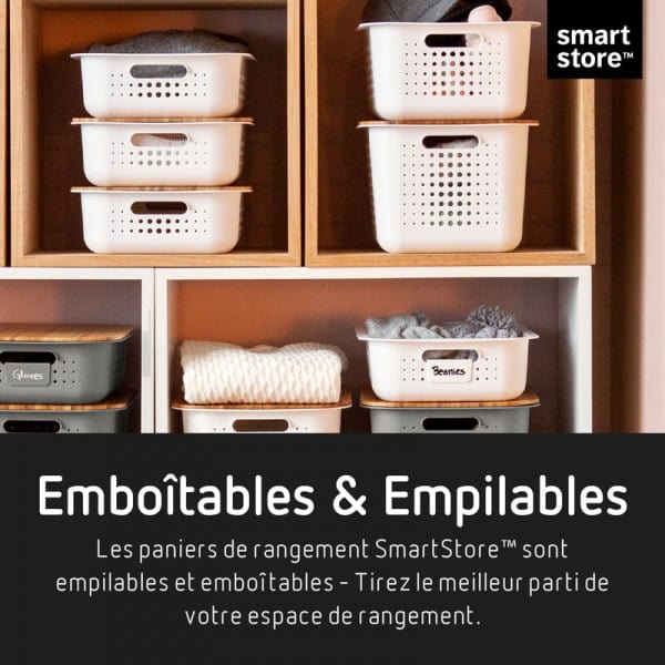Corbeille de rangement 6 litres en plastique recyclé