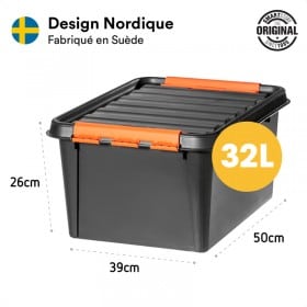 Boîte de rangement Professionnelle solide 32 litres