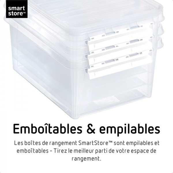 Boîte de rangement en Plastique avec couvercle 3,6 litres