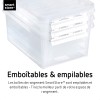 Boîte de rangement en Plastique avec couvercle 3,6 litres