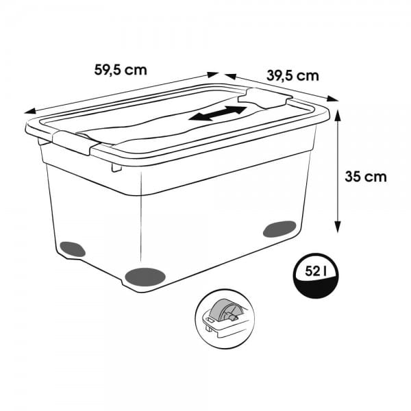 Grande Boîte transparente à roulettes pour ranger les jouets