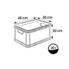 Caisse de rangement solide empilable 20 litres
