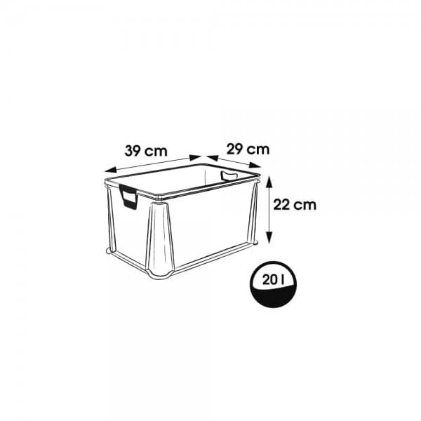 Caisse Translucide Empilable 20 litres