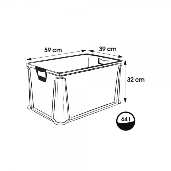 Caisse Translucide Empilable 64 litres