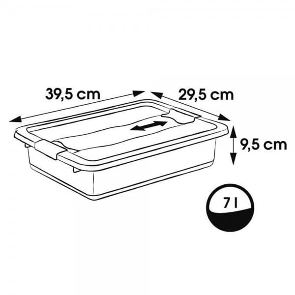 Boîte de rangement plate 7 litres