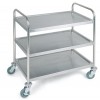 Chariot de transport en inox 3 plateaux
