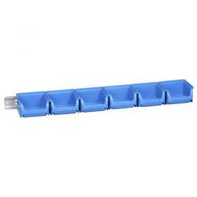 Lot de 6 bacs à bec Taille 1 bleu avec rail ProfiPlus Allit