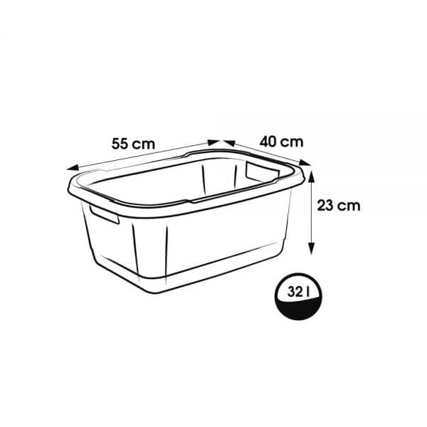 Bassine à linge élégante et pratique 32 litres