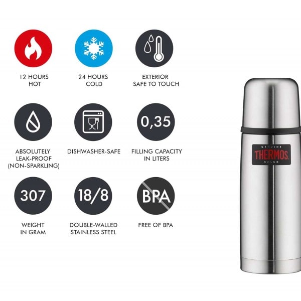 Petite Bouteille Isotherme 350 ml Light & Compact argent Thermos
