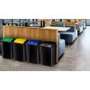 Poubelle à couvercle basculant vert, noire, jaune ou bleu 50 litres