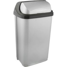 Poubelle plastique à couvercle coulissant 50 litres