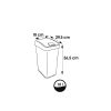 Poubelle Rectangulaire à couvercle basculant 10 litres