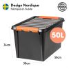 Grande Caisse Professionnelle solide avec couvercle 50 litres
