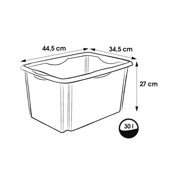 Bac de rangement transparent 30 litres emil Keeeper