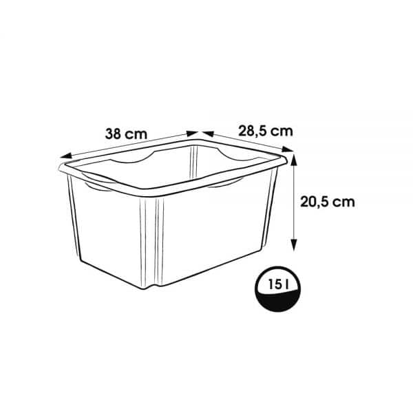 Bac de rangement transparent 15 litres emil Keeeper