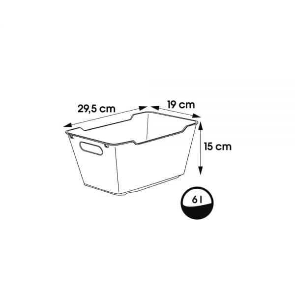 Bac de rangement lifestyle 6 litres avec poignées