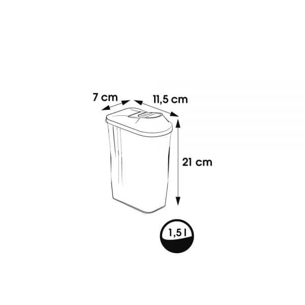 Boîte verseuse 1,5 litre pour Sucre ou Farine
