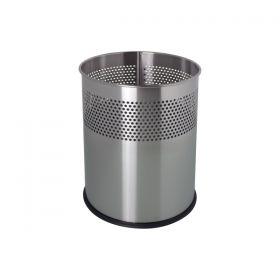 Corbeille à papier ronde en acier pour Professionnel et Bureau 15 litres